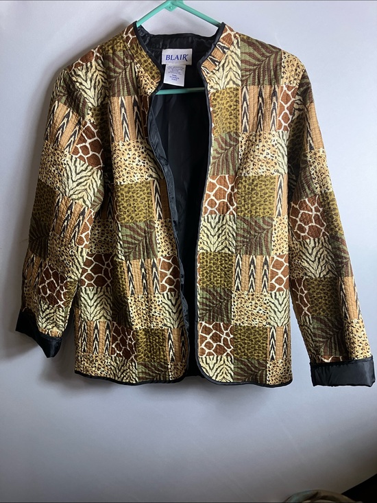 Blair Jackets & Blazers - Blair Patchwork Animal-Print Quilted Jacket - Brown/Tan/Olive